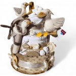 BabyDort pro miminko Třípatrový plenkový dort PREMIUM Ga ga ga – Zboží Dáma