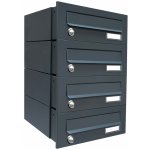 Poštovní schránka rovná k zazdění do sloupku ANTRACIT 4x Varianta: se zvonkovým tlačítkem – Hledejceny.cz