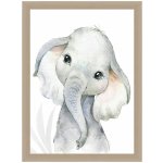 Ostaria Dětský dekorativní obraz Mini animals 30 x 40 cm | 4 vzory Vzor: Slon – Hledejceny.cz