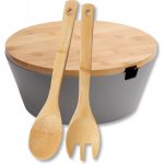 Kesper mísa na ovoce a salát plastová s bambusovým víkem šedá 26 cm 11 cm 32600 – Zboží Dáma