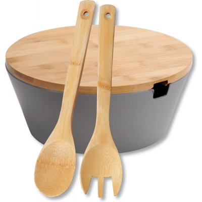 Kesper mísa na ovoce a salát plastová s bambusovým víkem šedá 26 cm 11 cm 32600 – Zboží Dáma