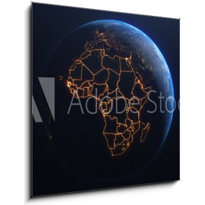 Obraz 1D - 50 x 50 cm - Africa countries outline map from space, globe planet earth from space, elements of this image courtesy of NASA Země Afriky obrys mapy z vesmíru, – Zboží Mobilmania