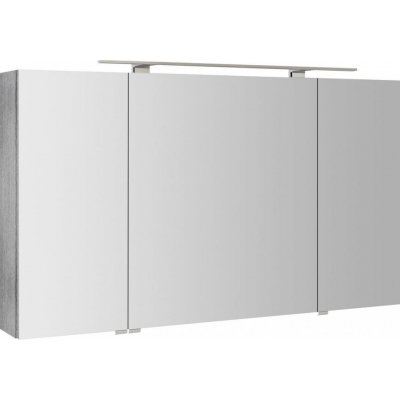 Sapho RIWA galerka s LED osvětlením, 3x dvířka, 121x70x17cm, dub stříbrný – Zbozi.Blesk.cz