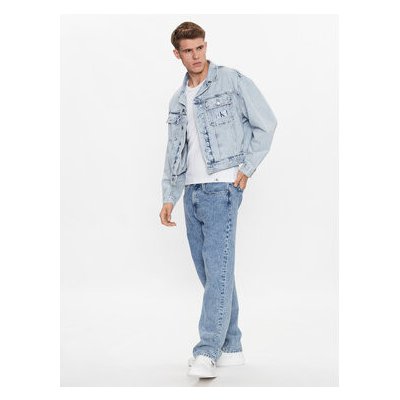 Calvin Klein Jeans jeansová bunda J30J323319 modrá – Zboží Mobilmania