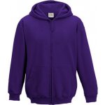 Just Hoods Dětská zipová mikina s dvojitou kapucí a česaným fleecem zevnitř Fialová 3/4 (XS) JH050K – Zboží Dáma