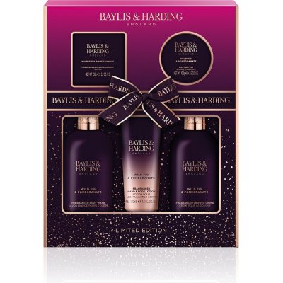 Baylis & Harding Fík a Granátové jablko mycí gel 300 ml + sprchový krém 300 ml + mléko na ruce a tělo 130 ml + toaletní mýdlo 150 g + tělové máslo 100 ml dárková sada