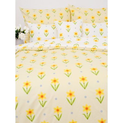 MKLuzkoviny.cz bavlna povlečení Renforcé Narcis bíložluté 140x200 70x90 – Sleviste.cz
