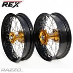 Supermoto sada kol REX Wheels Kawasaki KX450F 19-.. GLM Blk 17x3,5 + 17x5,0 / Gold Hub – Hledejceny.cz