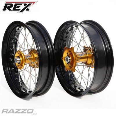 Supermoto sada kol REX Wheels Kawasaki KX450F 19-.. GLM Blk 17x3,5 + 17x5,0 / Gold Hub – Hledejceny.cz