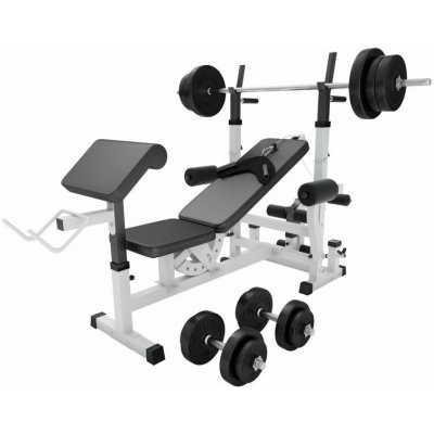 Gorilla Sports Multifunkční posilovací lavice, 70 kg závaží – Hledejceny.cz