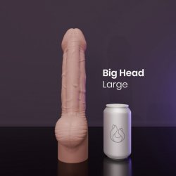 Erotixxx Toys Big Head Warm Flesh 40% L prémiové silikonové dildo s Vac-U-Lock 32,1 x 6,8 - 7,3 cm