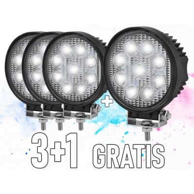 TruckLED Led Epistar Pracovní Světlo, 27W, Kulaté 2200 Lm, 12/24V, Ip67, 3+1 zdarma! [L0076] – Zboží Mobilmania