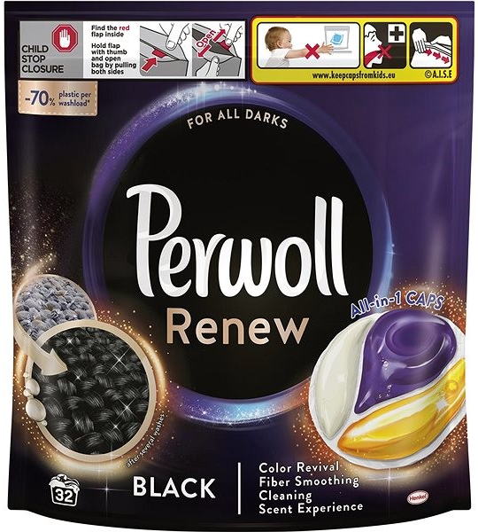Perwoll Renew Black kapsle na praní 32 ks