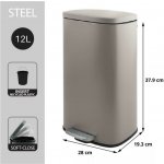 Spirella pedálový odpadkový koš AKIRA, matná šedohnědá ocel, soft-close, 12 L 10_21561 – Zboží Dáma