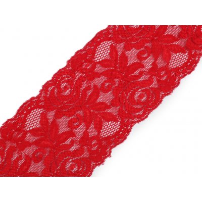 Elastická krajka / vsadka šíře 80-100 mm Varianta: 10 (85 mm) červená, Balení: 1 m – Zboží Mobilmania