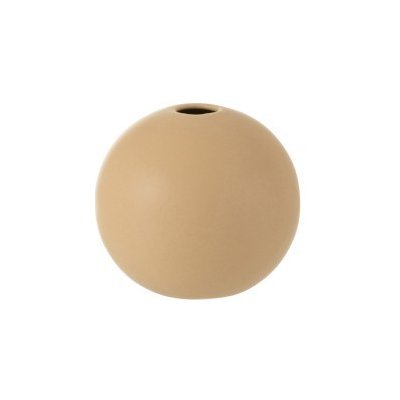 Krémová kulatá keramická váza Beige S - 12,3*12,3*11,5 cm - J-Line by Jolipa – Hledejceny.cz