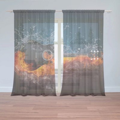 Záclony Ohnivá kytara: 2 ks - 150x250 cm - Sablio – Hledejceny.cz