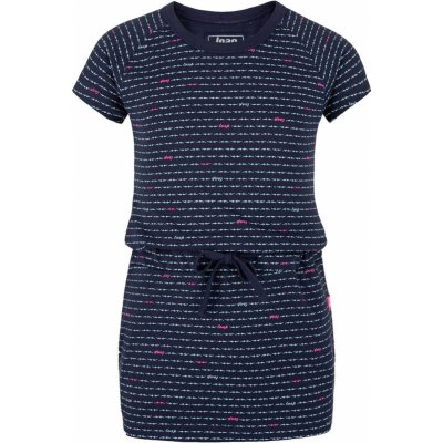 Loap Kids Baula sportovní šaty modrá celopotisk růžová – Zboží Dáma