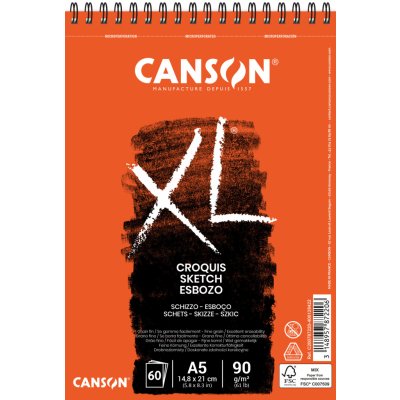 Canson XL blok v kroužkové vazbě A5 90g 60 archů – Zboží Mobilmania