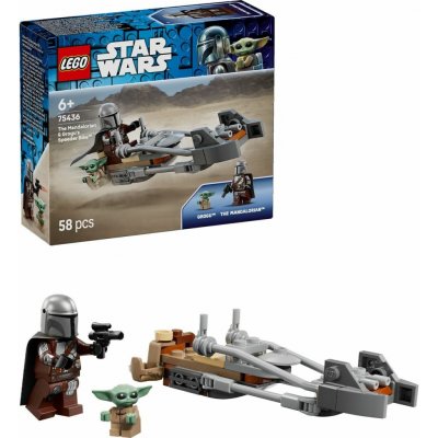 LEGO® Star Wars™ 75436 Mandalorian a Grogu a spídrová motorka – Zboží Živě