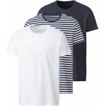 LIVERGY Pánské triko, 3 kusy (M (48/50), pruhy / námořnická modrá / bílá) – Zboží Mobilmania
