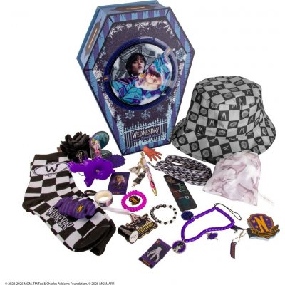 Cinereplicas Adventní kalendář 2025 prémiový s truhlou, Wednesday – Zboží Dáma