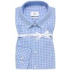 Pánská Košile Eterna slim fit košile "Kario Twill" dlouhý rukáv soft tailoring 2416_13FS14 modrá