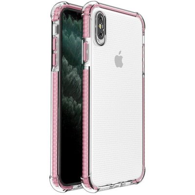 IZMAEL Spring Armor silikonove s barevnym lemom Apple iPhone XS Max - Slabě růžové KP9572