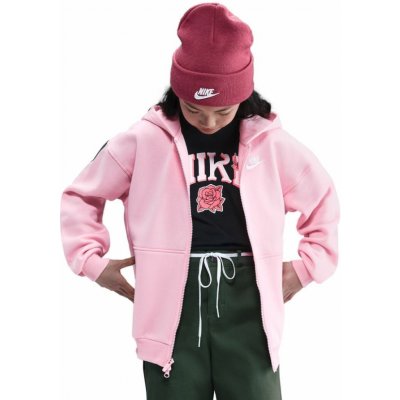 Nike Kids Sportswear Club Fleece Oversized Full Zip med soft pink/white – Hledejceny.cz