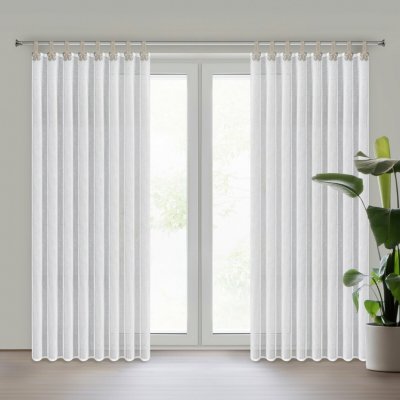 EUROFIRANY ZÁCLONA NA POUTKÁCH MELISA 140X250 CM BÍLÁ – Zboží Mobilmania