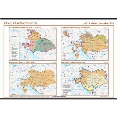 Kartografie PRAHA, a. s. Vývoj českého státu II. (od 16. století do roku 1918) – školní nástěnná mapa – Zbozi.Blesk.cz