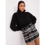 Basic kostkovaná mini sukně s kapsami lk-sd-508389.06p dark grey – Zboží Dáma