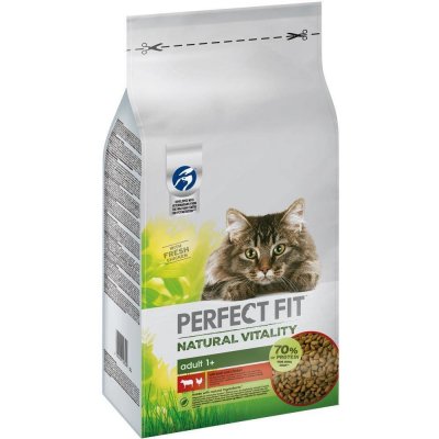 Perfect Fit Natural Vitality suché kompletní krmivo pro dospělé kočky s hovězím a kuřecím masem 6 kg