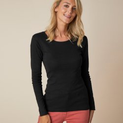 Blancheporte Jednobarevné tričko s dlouhými rukávy černá