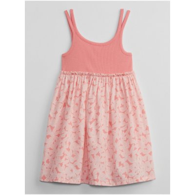 GAP holčičí květované šaty na ramínka růžové