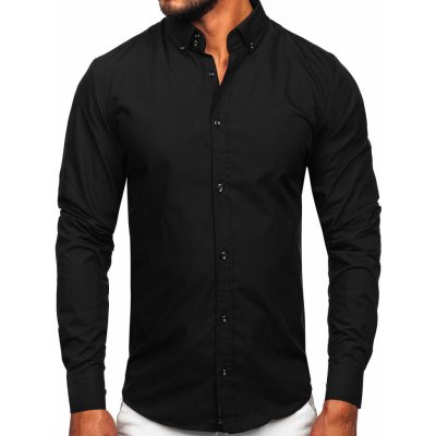 Bolf pánská elegantní košile s dlouhým rukávem černá 5821-1