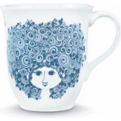 Bjorn Wiinblad Dánsko Porcelánový hrnek Rosalinde dusty blue 350 ml – Zbozi.Blesk.cz