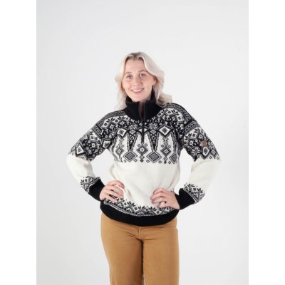 Wooline Norský svetr HALLING 100% norská vlna černobílý – Hledejceny.cz