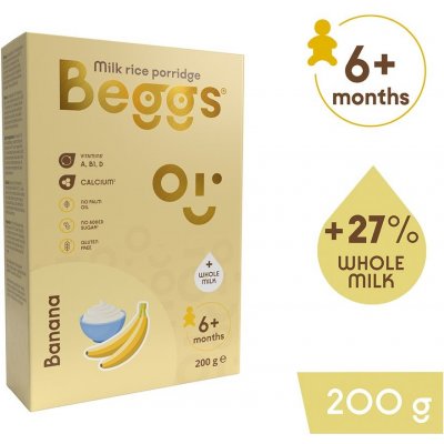 Beggs Mléčná rýžová kaše banánová 200 g – Zboží Dáma