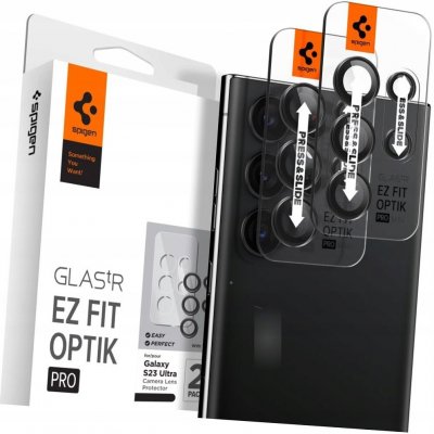 Spigen Glass EZ Fit Optik Pro 2 Pack Black Samsung Galaxy S23 Ultra AGL05950 – Zboží Živě