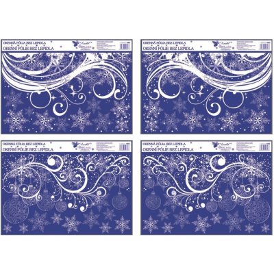 Anděl fólie 483 s glitrem bílé vlny a vločky 38x30 cm – Hledejceny.cz