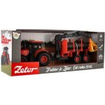 Teddies Traktor Zetor s vlekem s naklád. ramenem plast 36cm na setrvačník na bat. se svět. se zvuk. v krab. – Sleviste.cz