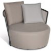 Zahradní židle a křeslo Diphano Hliníkové křeslo Cielo, 72x98x100cm, rám hliník bílá (white), výplet Batyline bílá (white), polštáře venkovní tkanina světle šedá (shine) + šedobéžová (taupe)