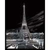 Škrábací  obrázek Škrabací obrázek Eiffelova věž Francie stříbrná