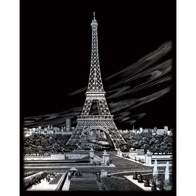 Škrabací obrázek Eiffelova věž Francie stříbrná – Zbozi.Blesk.cz