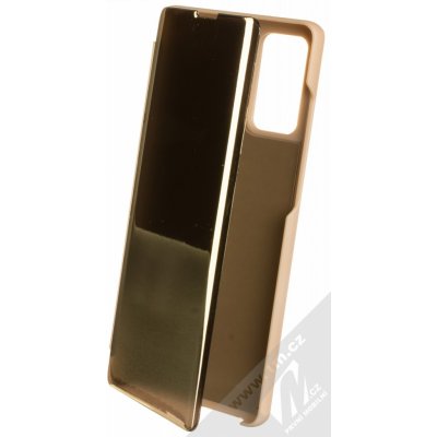 Pouzdro 1Mcz Clear View flipové Samsung Galaxy Note 20 zlaté – Zboží Mobilmania