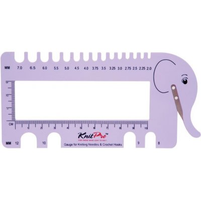 Knitpro měřič velikosti jehlic a háčků slon fialový – Zboží Mobilmania