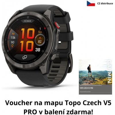 Garmin Fenix 8 PRO 51 mm, AMOLED, Sapphire, Black/Pebble Grey 010-03199-01 – Zboží Živě