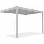 Gutroof ELEGANCE WALL AUTOMATIC 3x4 automatická nástěnná pergola s LED osvětlením Bílá – Zboží Mobilmania