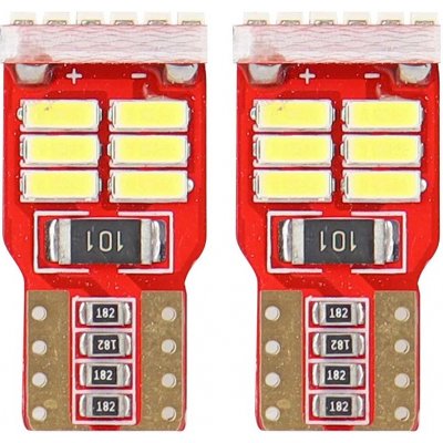 LED AMIO CANBUS 18SMD 4014 T10e (W5W) Bílá 12V, sada 2 ks – Zboží Mobilmania
